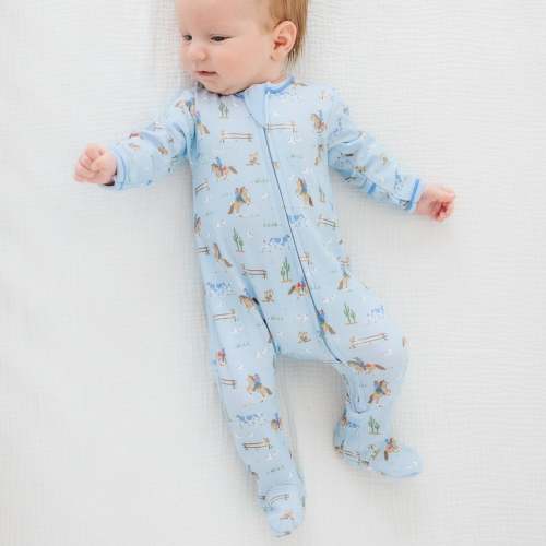 Little Wranglers Zip Footie - Sky