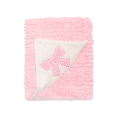 Cozy Bow Appliqué Baby Blanket