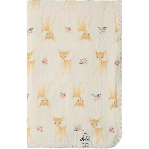 Christian Children’s Blanket, I am a Child of God, Christian Baby and Children's Gift, Christian Children’s Gift, Baptism, Newborn, Blessing Blanket (Deer)