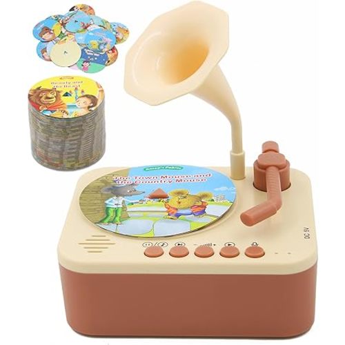 Kids Phonograph with 99 Cards, Toddler Record Player, Story & Music Player, Kids Music Player, Educational Phonograph for Boys and Girls Age 3+, Toddler Toys for Early Learning