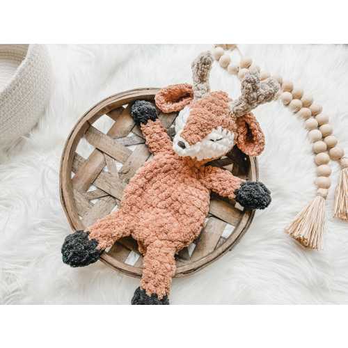Deer Lovey Snuggler, Woodland Nursery, Buck Lovey, Baby Lovey Animal, Vintage Hunting Nursery, Woodland Baby Shower, Deer Baby Gift