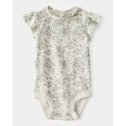 Baby Ribbed Floral Short-Sleeve Bodysuit - OshKosh | Carter's