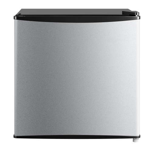 Mainstays 1.7 Cu Ft Compact Mini Refrigerator, Stainless Steel Look, Single Door Small Fridge for Dorm Room, Bedroom & Office