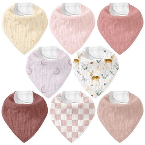Muslin Baby Bandana Bibs for Drooling and Teething