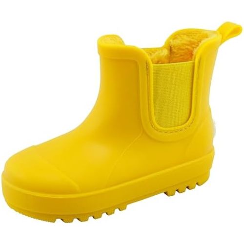 BEARPAW Toddler and Kids' Rain Boots with Faux-Fur Lining – Waterproof Rubber Chelsea Boot for Boys & Girls