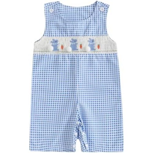 Toddler Boy Thanksgiving Outfit Smocked Jumpsuit Sleeveless Overall Spring Palysuit Halloween Farm Clothes 0-3 Y