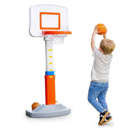 Fisher-Price Grow-to-Pro Basketball Set with Adjustable Height and Balls for Kids Ages 18 Months to 5 Years
