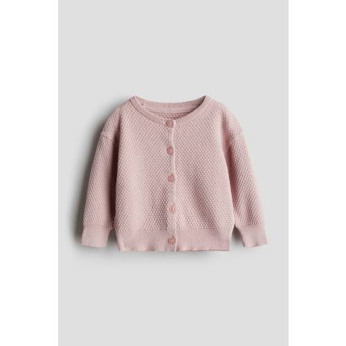 PATTERN-KNIT COTTON CARDIGAN