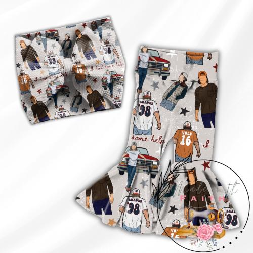 Morgan Wallen Flare Pants and Headwrap