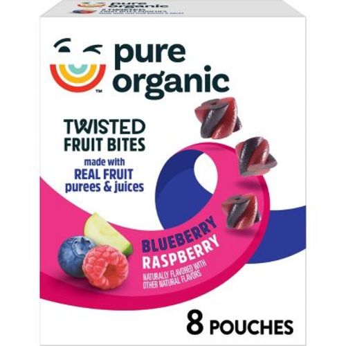 Pure Organic Twisted Fruit Snacks Blueberry Raspberry - 5.6oz/8ct
