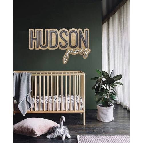 Nursery Name Sign, Baby Shower Personalized Gift, Baby Nursery Kids Room Wall Decor, Custom Wooden Name Sign, Baby Wood Name Announcement