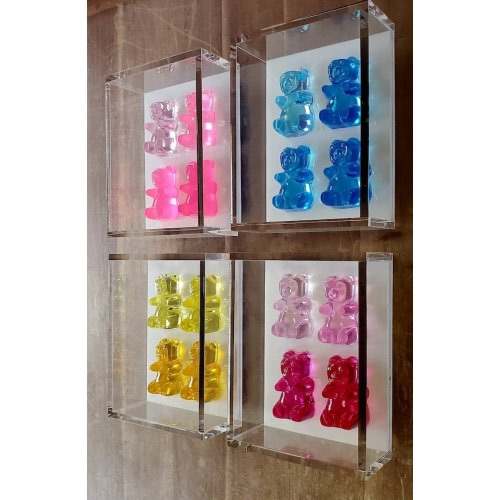 Nursery Wall Hanging, Gummy Bear Wall Art, 4 Gummy Bear Sculptures, 1 Canvas or Frame,boho Nursery Decor, Nursery Art, Baby Shower Gift. - Etsy