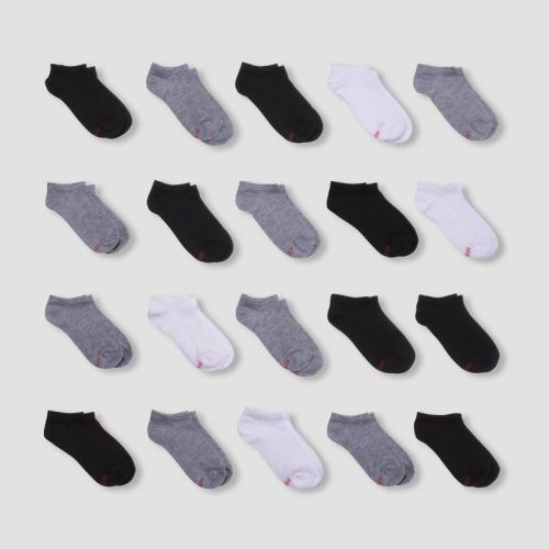 Hanes Boys' 20pk No Show Athletic Socks - Colors May Vary