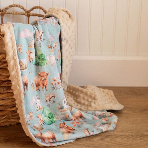 Mini Minky Blanket Highland Cow