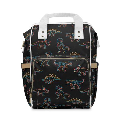 Dinosaur Print Diaper Backpack for Trendy Parents, Baby Essentials Bag, Stylish Diaper Bag, Kid-Friendly Backpack, Gifts for New Parents