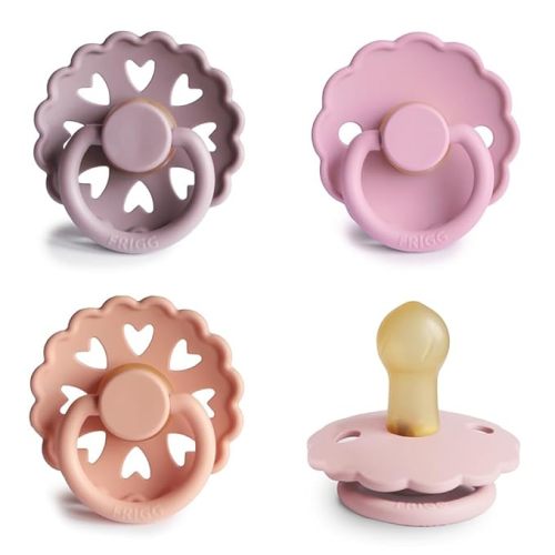 FRIGG Natural Rubber Baby Pacifier 6-Pack Cinnamon Charm | Made in Denmark | BPA-Free (0-6 Months)