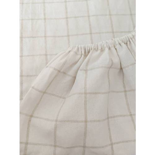Linen Baby Crib Sheet: Tan Neutral Fitted Cot Bedding