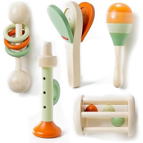 Musical Instruments Set - Montessori Music Toys - Musical Set for Toddlers - Montessori Toys - Toddler Musical Instruments - Montessori Musical Toy Set by Playfully
