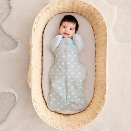 Swaddle Up™ 1.5 TOG Cotton Light Olive Mini Cloud