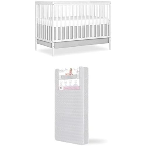 Bundle of Dream On Me Synergy 5-in-1 Convertible Crib & Honeycomb Orthopedic Full Size Crib Mattress, Greenguard Gold Certified, Adjustable Height, Firm Fiber Support, Waterproof Cover