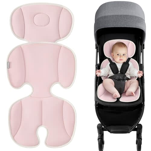 Baby Stroller Cooling Pad Universal Soft Cooler Pad Breathable Adjustable Car Seat Liner Detachable 2-Piece Cooling Cushion Fits Strollers, Car Seat, High Chair, Bassinet, Swing
