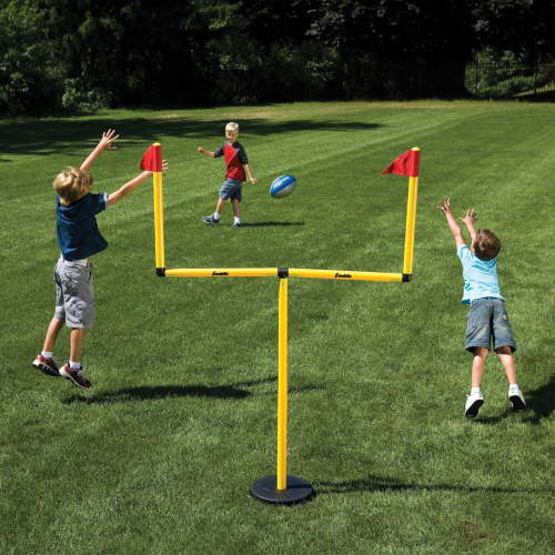 Franklin Sports Kids Football Field Goal Goalpost Set with Mini Football Kicking Cage