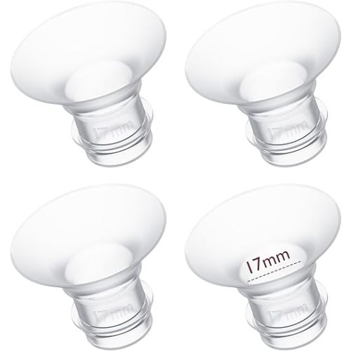 Momcozy Flange Insert 17mm Compatible with 24mm Flange/Shield of Most Pumps, Insert for Breast Pump Replacement Accessories, 4PCS 17mm