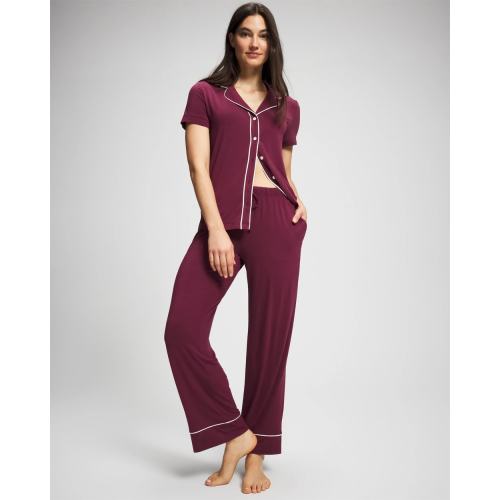 Solid Piped Pajama Pant