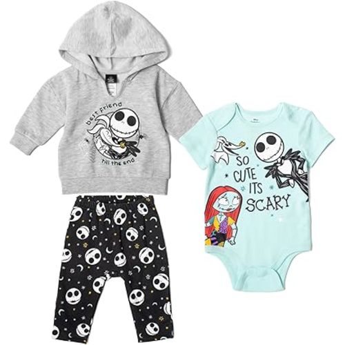 Disney Classics Winnie the Pooh Mickey Mouse Baby Hoodie Bodysuit and Pants 3 Piece Outfit Set (Newborn - 24 Months)