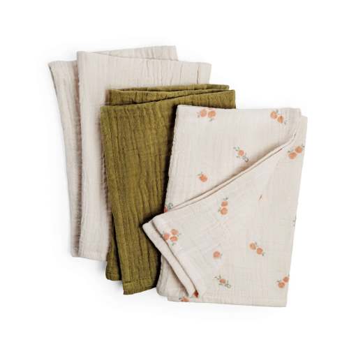 Organic Cotton Burp Cloths | Muslin Baby Burp Cloth Set