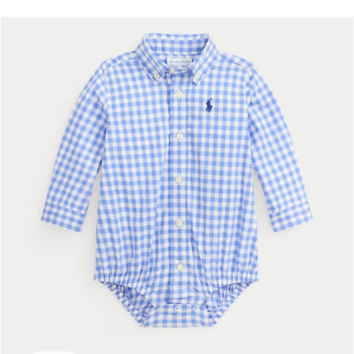 Gingham Cotton Poplin Bodysuit