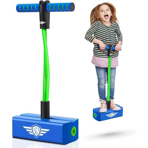 CUUGO LET'S GO! CG Jumping Promotes Growing Taller- Pogo Stick Foam Pogo Jumper for Kids, Toys for 3-12 Year Old Boys Girls Outdoor Toys Indoor Toys Fun Gifts Christmas Stocking Stuffers Gifts