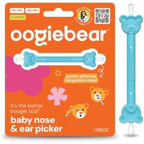 oogiebear Baby Nose & Ear Picker, Safe Booger Remover Tool, 1 Piece, Blue