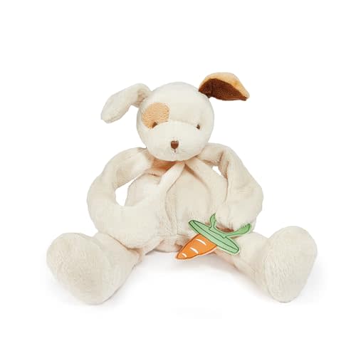 BUNNIES BY THE BAY "Skipit Puppy Silly Buddy - Animal Pacifier Holder Plush Toy with Velcro Loop Attachment - 10" (25cm) Size