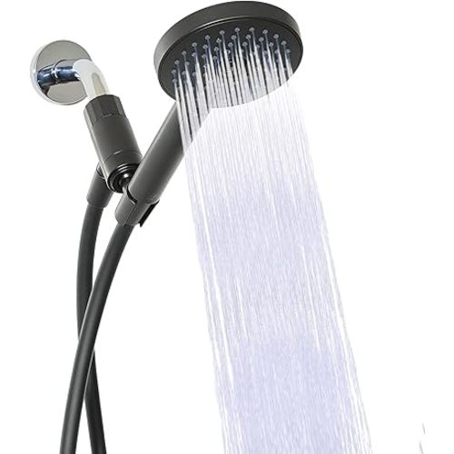 Sproos - Handheld Shower Head, High Pressure, 3 Spray Functions Plus Pause, Extra Long 70 Inch Hose - Eco-friendly Materials - Easy DIY Installation - High Pressure Performance - Black