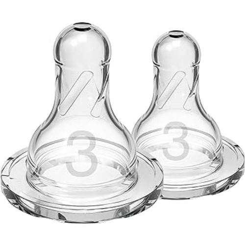 Dr. Brown's Dr Brown Natural Flow Level 3 Narrow Nipple Set Of 2 (6M+) Clear