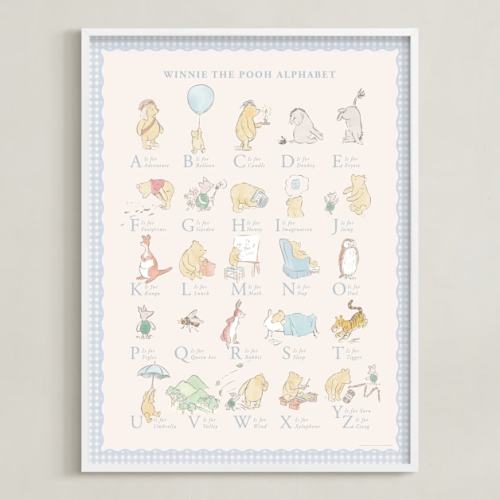 Disney Winnie The Pooh Alphabet Disney Open Edition Children's Art Print by Sabrin Deirani
