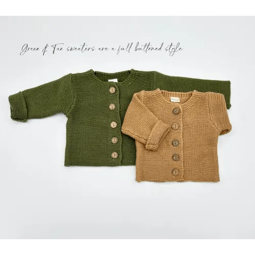 Knit Baby sweater | Easter Cardigan Spring 100% Cotton Buttoned jacket | Andi