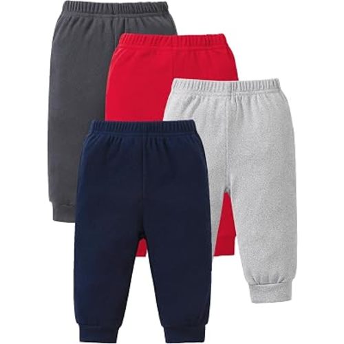 Jecson Baby Boy Pants 4-Pack Soft Toddler Sweatpants Elastic Waist 3M-3T