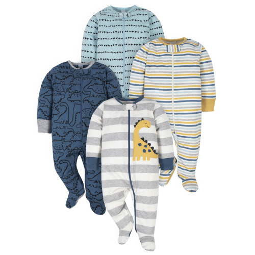 Gerber Baby Boy Sleep 'n Play Footed Pajamas, 4-Pack