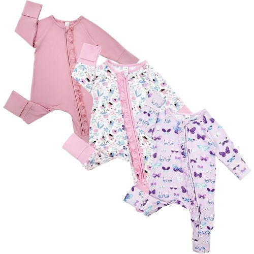 Bow Dream Baby Girl Clothing Footies Bamboo Rayon Baby Girl Clothes Baby Romper Jumpsuit Newborn-24 Months