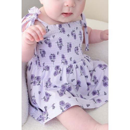 Smocked Twirl Bodysuit | Amethyst Garden