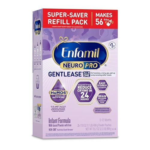 Enfamil NeuroPro Gentlease for easing Fussiness, Crying, Gas, Spit-up in 24 Hrs, Smaller Proteins for Easy Digestion, Brain Supporting DHA, Prebiotic Blend, HuMO6*, Baby Formula, Powder Refill Box, 35.2 Oz