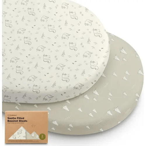 2-Pack Organic Bassinet Sheets - 100% Cotton (Pine Grove)