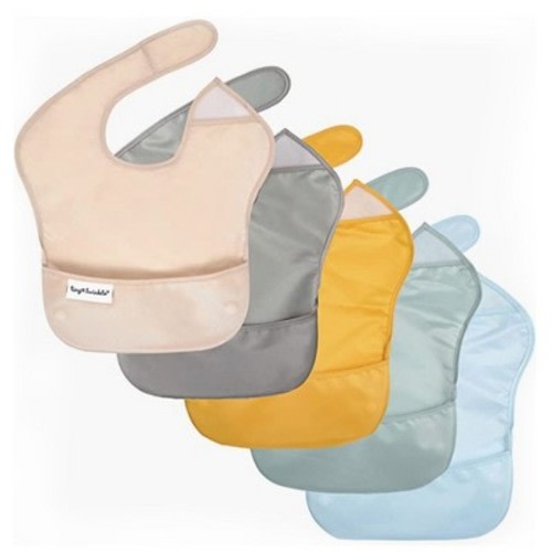 Tiny Twinkle Mess-Proof and Waterproof Baby Food Bib for Boys or Girls, Machine Washable and BPA-Free w/Adjustable Closure