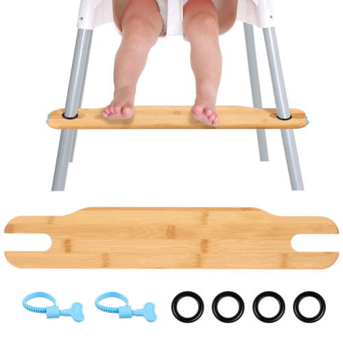 Lzvxtym High Chair Footrest,Bamboo Wooden Foot Rest,High Chair Accessories,Suitable Footstool with Rounded Corners,Adjustable Height