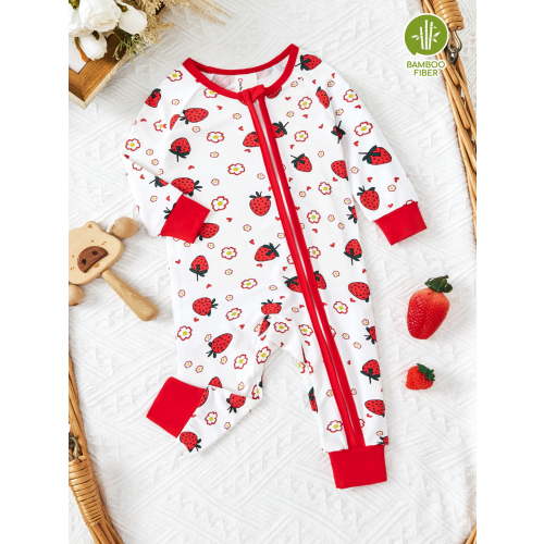 PatPat Baby Girl Pajamas Bamboo Viscose Snug Fit Footless Zipper Sleep N Play Pajamas Gift for Baby Girls