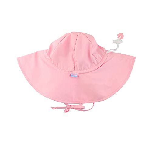RuffleButts Baby Girls Floppy Wide Brim UPF 50+ - Baby Sun Hat | 80% Nylon 20% Spandex, Adjustable Toggle, Chin Ties, Quick Dry Fabric, Water Resistant, Swim And Beach Wear, Toddler Fit