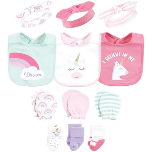 Hudson Baby Baby Caps Or Headbands, Bibs, Mittens and Socks 12pc Set