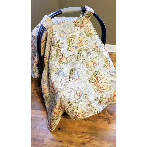 Winnie The Pooh Car Seat Cover / Add a Window / Infant Carrier Cover Tent
